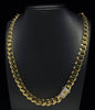 10.5MM CUBAN LINK CUBIC ZIRCONIA LOCK YELLOW GOLD CHAIN & BRACELET