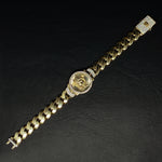 YELLOW GOLD CUBIC ZIRCONIA CUBAN BRACELET