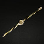 YELLOW GOLD CUBIC ZIRCONIA CUBAN BRACELET