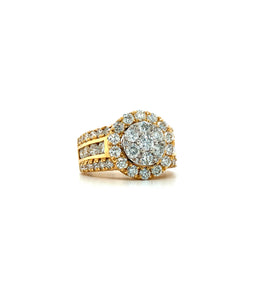 14K YELLOW GOLD ROUND DIAMOND ENGAGEMENT RING