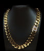 15.5MM CUBAN LINK CUBIC ZIRCONIA LOCK YELLOW GOLD CHAIN