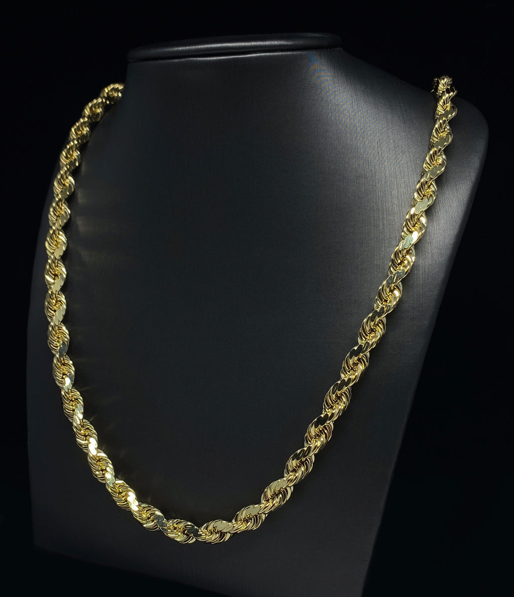 7MM TORSADE YELLOW GOLD CHAIN