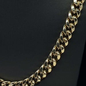 9.5MM CUBAN LINK YELLOW GOLD CHAIN