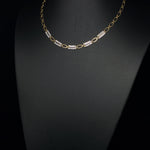 VERSACE STYLE CUBIC ZIRCONIA YELLOW GOLD NECKLACE