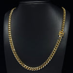 7MM CUBAN LINK TWO-TONE DIAMOND CUT YELLOW GOLD CHAIN