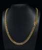 7MM CUBAN LINK TWO-TONE DIAMOND CUT YELLOW GOLD CHAIN