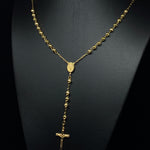 ROSARY CROSS YELLOW GOLD NECKLACE