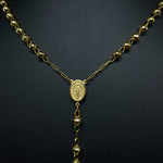 ROSARY CROSS YELLOW GOLD NECKLACE