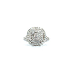 18K WHITE GOLD LAYERED DIAMOND ENGAGEMENT RING