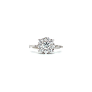 18K WHITE GOLD DIAMOND ENGAGEMENT RING