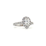 18K WHITE GOLD PEAR DIAMOND ENGAGEMENT RING