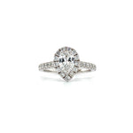 18K WHITE GOLD PEAR DIAMOND ENGAGEMENT RING