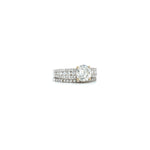 18K WHITE GOLD STACKED DIAMOND ENGAGEMENT RING