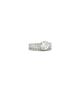 18K WHITE GOLD STACKED DIAMOND ENGAGEMENT RING