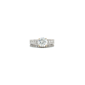 18K WHITE GOLD STACKED DIAMOND ENGAGEMENT RING