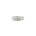 18K WHITE GOLD 3-STONE STACKED DIAMOND ENGAGEMENT RING