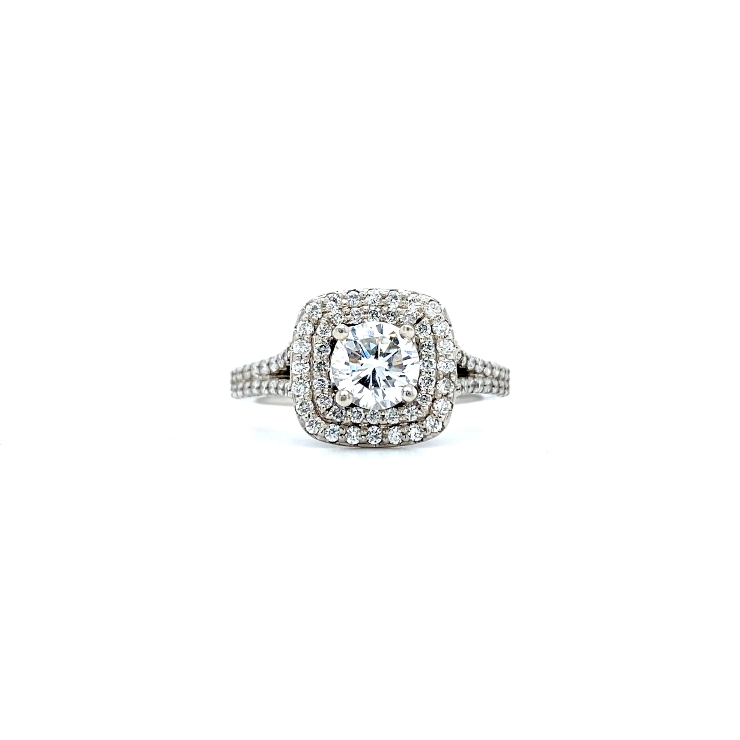 14K WHITE GOLD SOLITAIRE DIAMOND ENGAGEMENT RING