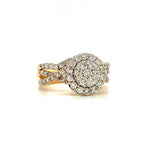 10K YELLOW GOLD STACKED DIAMOND ENGAGEMENT RING