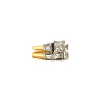 14K YELLOW GOLD STACKED DIAMOND ENGAGEMENT RING