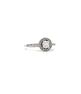 14K WHITE GOLD SOLITAIRE DIAMOND ENGAGEMENT RING