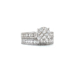 18K WHITE GOLD STACKED DIAMOND ENGAGEMENT RING