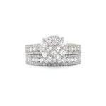 18K WHITE GOLD STACKED DIAMOND ENGAGEMENT RING