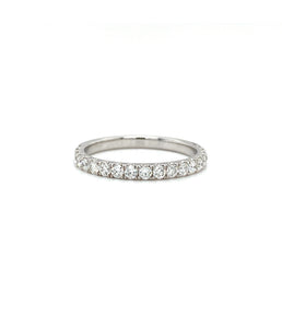 18K WHITE GOLD SEMI ETERNITY DIAMOND ENGAGEMENT RING