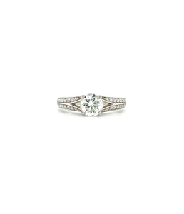 14K WHITE GOLD SOLITAIRE DIAMOND ENGAGEMENT RING